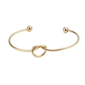 Love Knotted Bracelet Peach Heart Shape Open Bracelet